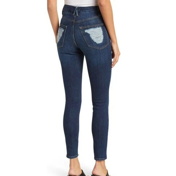 Good American Good Waist Chewed Back Pockets Jeans - Picture 4 of 16